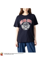 MAC HOUSE(women)(マックハウス（レディース）)/[大きいサイズ] Tom and Jerry ボックスシルエット半袖Tシャツ クイーンサイズ 3285－3879/ネイビー