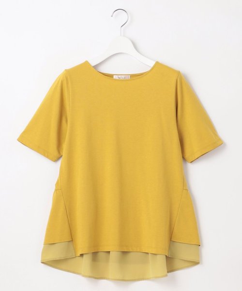 Feroux(フェルゥ)/【UVケア】バックペプラムチュニック Tシャツ/黄緑系