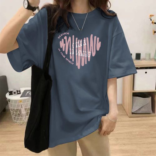 miniministore(ミニミニストア)/半袖Tシャツレディース 夏 ロゴ 韓国風/ネイビー