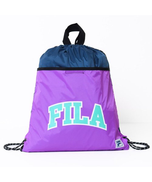 FILA(フィラ)/FILA切り替えアーチロゴプールバッグ/パープル