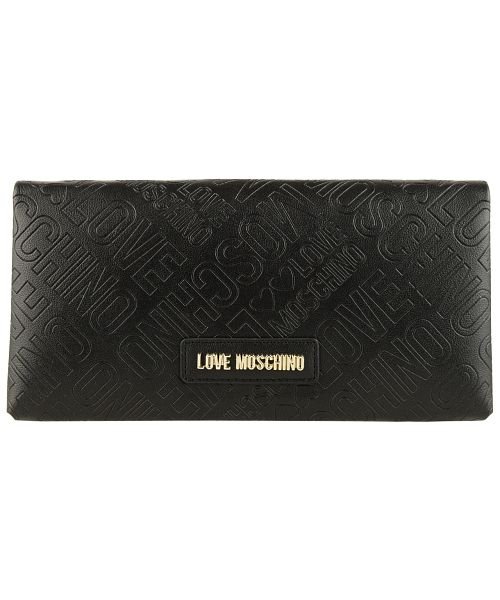 LOVE MOSCHINO(ラブモスキーノ)/LOVE MOSCHINO ラブモスキーノ エンボスロゴ 長財布 カード ケース/ブラック