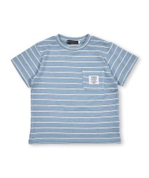 BeBe Petits Pois Vert(ベベ プチ ポワ ヴェール)/先染めボーダーデザインTシャツ(95~150cm)/ブルー系