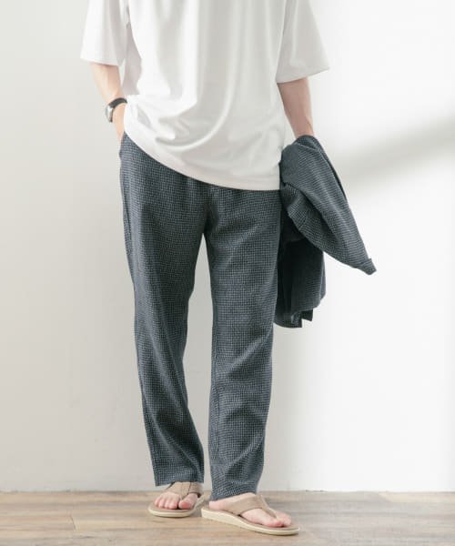 ITEMS URBANRESEARCH(アイテムズアーバンリサーチ（メンズ）)/サマーツイード ウエストイージーパンツ/BLU