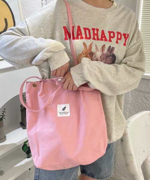 Madhappy ショルダーキャンバスバッグ LA発『Madhappy』 日本公式 新品 Madhappy ピンク ショルダーバッグ