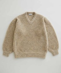 ADAM ET ROPE'(アダム　エ　ロペ)/【WEB限定】Vネック ボリュームスリーブ ビッグシルエット プードルニット / ユニセックス/ベージュ（27）