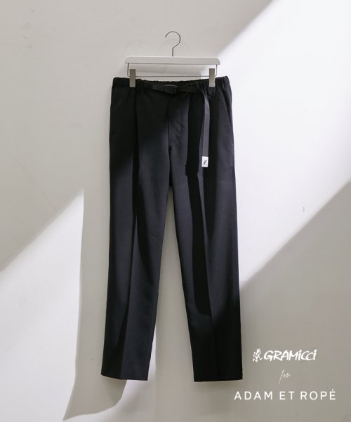 ADAM ET ROPE'(アダム　エ　ロペ)/《別注》【GRAMICCI / グラミチ】FLANNEL STRETCH SLIM SLACKS/ブラック（01）