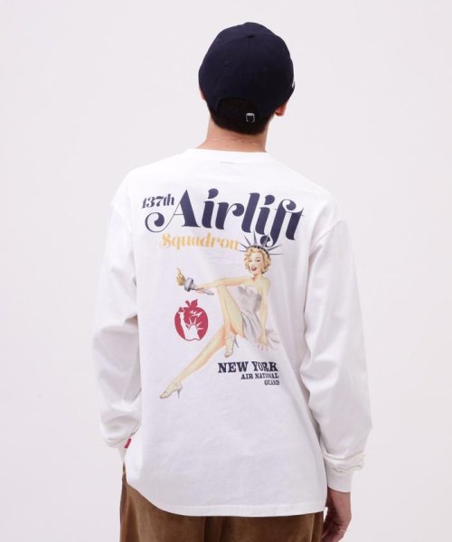 AVIREX(AVIREX)/LONG SLEEVE T－SHIRT STATUE OF LIBERTY / 長袖 Tシャツ スタ/ホワイト