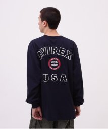 AVIREX(AVIREX)/VARSITY LOGO L/S T－SHIRT / バーシティ ロゴ 長袖Tシャツ/ AVIRE/ネイビー