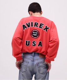 AVIREX(AVIREX)/VARSITY LOGO L/S T－SHIRT / バーシティ ロゴ 長袖Tシャツ/ AVIRE/オレンジ