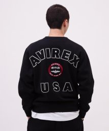 AVIREX(AVIREX)/VARSITY LOGO CREW NECK SWEAT /バーシティ ロゴ クルーネック スウェ/ブラック