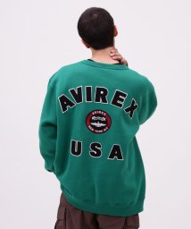 AVIREX(AVIREX)/VARSITY LOGO CREW NECK SWEAT /バーシティ ロゴ クルーネック スウェ/グリーン