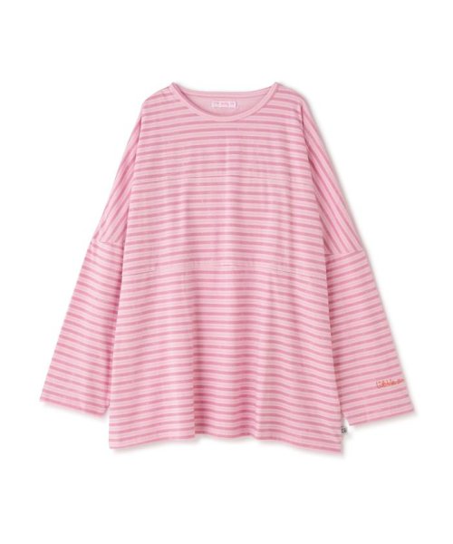 LHP(エルエイチピー)/LittleSunnyBite/リトルサニーバイト/Stripe big long tee/ロンT/ピンク