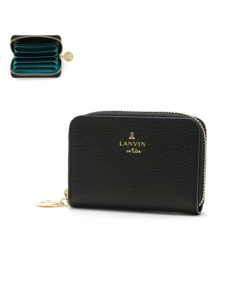 LANVIN en Bleu(ランバン オン ブルー)/ランバンオンブルー カードケース LANVIN en Bleu 名刺入れ カード収納 リム じゃばら カード 大容量 薄型 本革 レザー 牛革 483903/ブラック