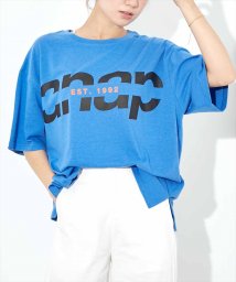 ANAP(アナップ)/anapロゴ配色プリントTシャツ/ブルー