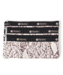 LeSportsac/3－ZIP COSMETICクラシックパイソンアイボリー/505399831