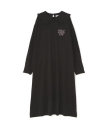 LHP(エルエイチピー)/LittleSunnyBite/リトルサニーバイト/Frill collar long tee dress/フリルカラーロングTドレス/ブラック