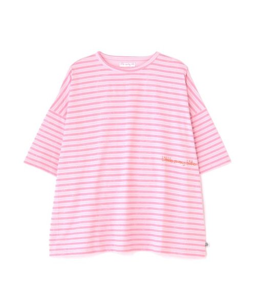 LHP(エルエイチピー)/LittleSunnyBite/リトルサニーバイト/Stripe big tee/ビックTシャツ/ピンク