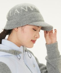 LANVIN SPORT(ランバン スポール)/ラメロゴジャカードニットキャップ/グレー