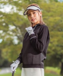 LANVIN SPORT(ランバン スポール)/マトラッセ×ニット ハイブリットパーカー【部分蓄熱保温】/ブラック×ブラック