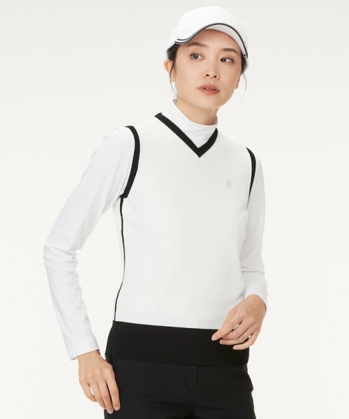 LANVIN SPORT(ランバン スポール)/Vネックニットベスト【アウトレット】/ホワイト