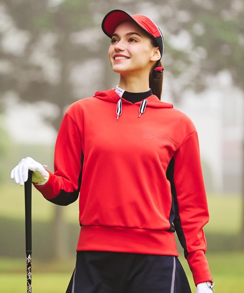 A-3522☆超美品☆LANVIN SPORT ランバン スポーツ☆ブラウン ストレッチ素材 フルジップ ランバン　スポール　LANVIN SPORT パーカー　フーディ　ゴルフ