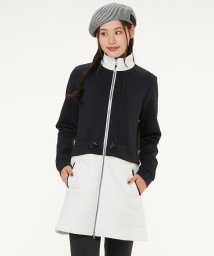 LANVIN SPORT(ランバン スポール)/ロング丈ブルゾン【蓄熱保温裏地】/ネイビー×ホワイト