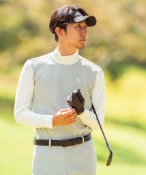 LANVIN SPORT(ランバン スポール)/【宮沢氷魚着用】モックネック長袖シャツ（ストレッチ）/ホワイト×ライトグレー