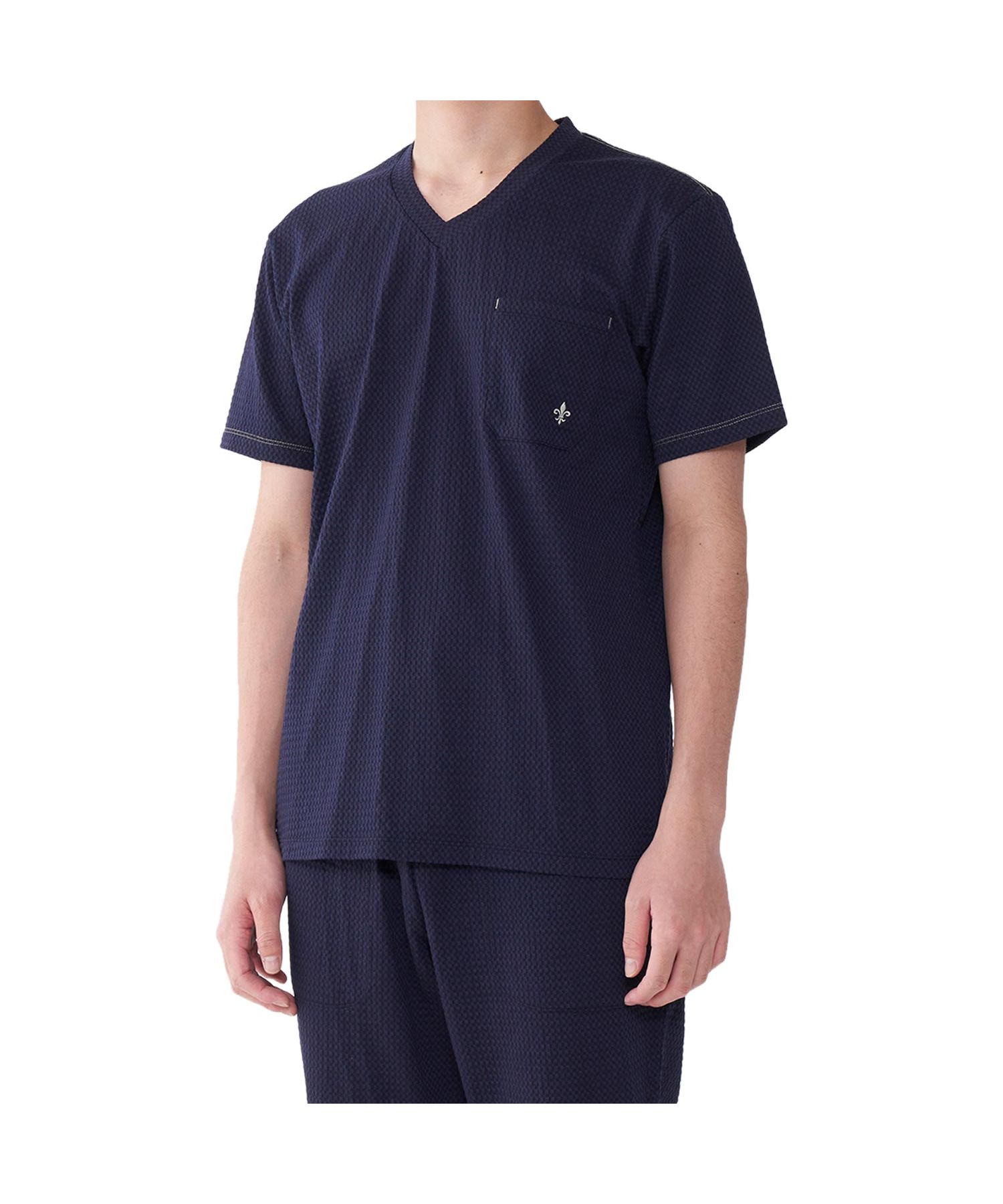 エポカ ウォモ EPOCA UOMO Tシャツ 半袖 インナーシャツ ホームウェア ルームウェア メンズ Vネック V NECK SHIRT ネイビー  ブルー