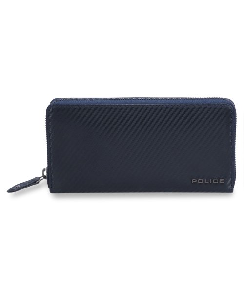 POLICE(ポリス)/ポリス POLICE ラウンドウォレット 財布 長財布 メンズ 本革 ラウンドファスナー ROUND WALLET ブラック 黒 PA－70803/ネイビー