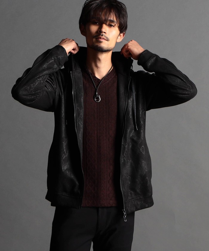 スウェード調ジップアップパーカー(505404514) | ニコルクラブ