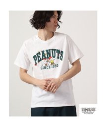  PEANUTS( ピーナッツ)/スヌーピー チャーリーブラウン Tシャツシャツ 半袖 ロゴ 野球 宇宙 プリント SNOOPY PEANUTS/オフホワイト