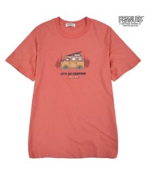  PEANUTS( ピーナッツ)/スヌーピー トップス Tシャツ 半袖 アウトドア キャンプ プリント SNOOPY PEANUTS/ピンク