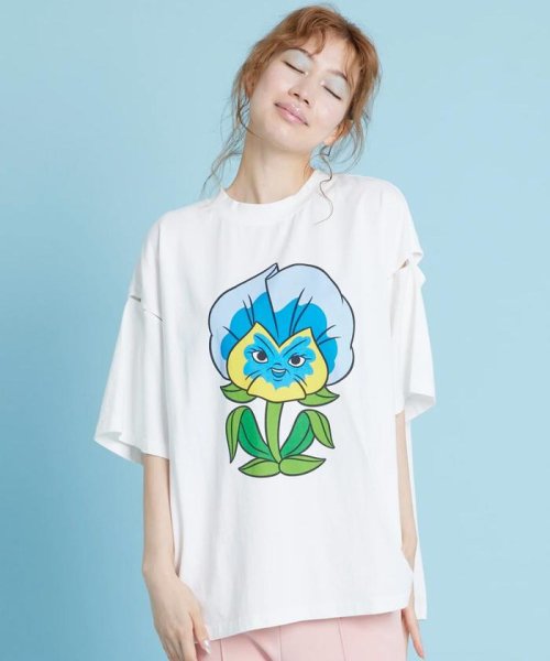 LHP(エルエイチピー)/LittleSunnyBite/リトルサニーバイト/Flower big tee/フラワービッグTシャツ/ホワイト