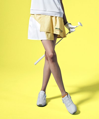 【ENVOY】はっ水ラスタカラーロゴラップスカート(38cm丈)【アウトレット】