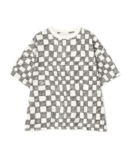 LHP(エルエイチピー)/LittleSunnyBite/リトルサニーバイト/Checker big tee/チェッカービックTシャツ/ブラック