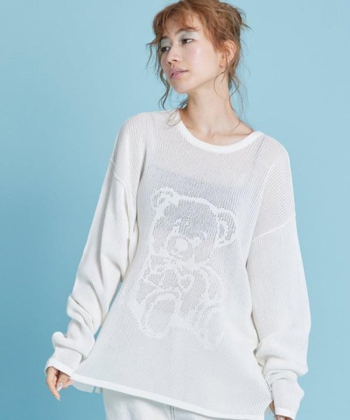 LHP(エルエイチピー)/LittleSunnyBite/リトルサニーバイト/Bear knit top/ニットトップス/ホワイト