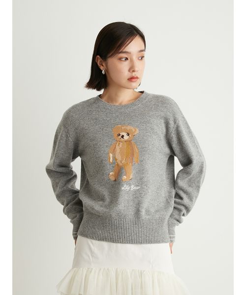 Lily Bearオーバーサイズ刺繍シャツ LILY BROWN リリーブラウン 