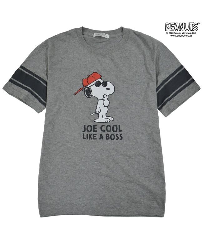 スヌーピー Tシャツ 半袖 トップス プリント アメフト スポーツ ジョークール SNOOPY PEANUTS JOECOOL