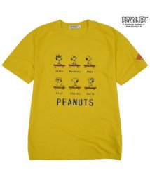  PEANUTS( ピーナッツ)/スヌーピー Tシャツ 半袖 トップス プリント スケボー サーフ 兄弟 友達 SNOOPY PEANUTS/ライトイエロー