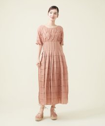 Sybilla(シビラ)/シアーリネンピンタックデザインドレス/ピンク