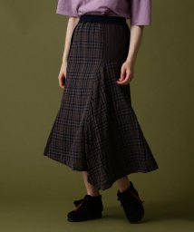 AVIREX(AVIREX)/《直営店限定》DOUBLE GAUZE MULTI CHECK SKIRT/ ダブルガーゼ マルチチェックスカート/チャコール