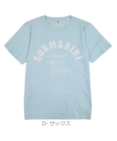 sonotanocharacter(その他のキャラクター)/メンズ Tシャツ 半袖 夏 アメカジ ストリート カジュアル ロゴ 男 女 サーフ 親子 ペア アメリカ 綿 100% USA コットン お揃い カットソー ホ/サックス