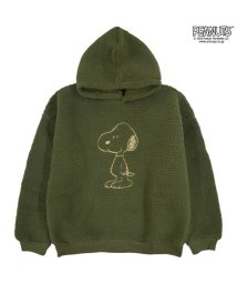  PEANUTS/スヌーピー ピーナッツ 刺繍 ボア BIG シルエット プルパーカー 長袖 SNOOPY  PEANUTS/505417321