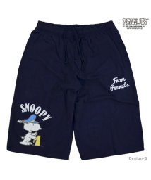  PEANUTS( ピーナッツ)/スヌーピー ミニ裏毛 ハーフパンツ SNOOPY ピーナッツ 夏 すぬうぴい 半ズボン/ネイビー