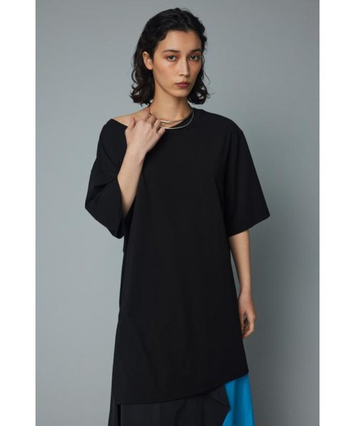 HeRIN.CYE(ヘリンドットサイ)/Off shoulder big Tee/BLK