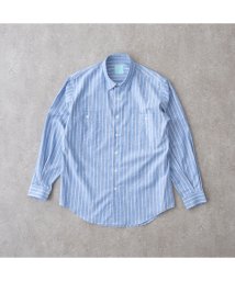 BRICK＆SONS/リラックスダブルポケットシャツ＜ブルーレッドストライプ＞/505432280