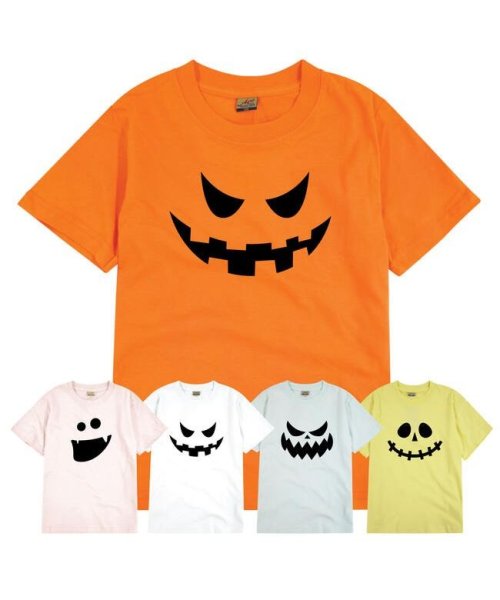 sonotanocharacter(その他のキャラクター)/ハロウィン 子供 Tシャツ キッズ 80 90 100 110 120 130 140 150 160  お揃い ペア 大人 サイズ あり おばけ カボチャ お/ピンク