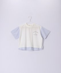 ROPE' PICNIC　KIDS(ロぺピクニックキッズ)/【KIDS】UNISEX袖ストライプドッキングTシャツ/オフホワイト（15）