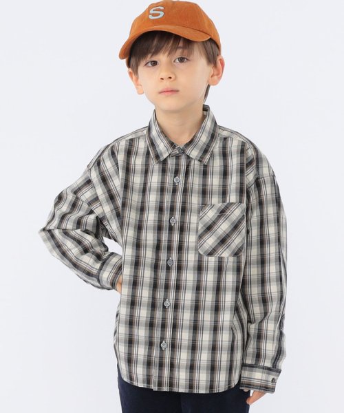 SHIPS KIDS(シップスキッズ)/SHIPS KIDS:100～130cm / コンフォータブル 長袖 シャツ/グレー系