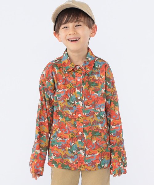 SHIPS KIDS(シップスキッズ)/SHIPS KIDS:100～130cm / コンフォータブル 長袖 シャツ/オレンジ系